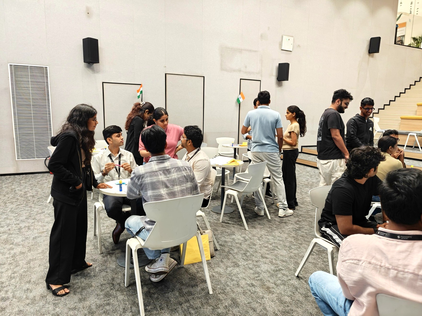 Teams gathering before the Back to Future challenge begins
